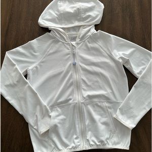Athleta Girl white hooded jacket size M (8-10)